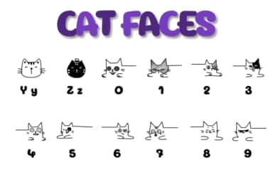 Cat Faces by Chonada — Dingbats Font — thumbnail 4