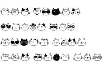 Cat Faces by Chonada — Dingbats Font — thumbnail 8