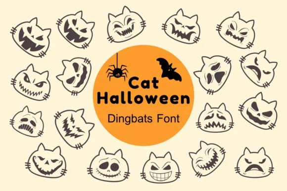 Cat Halloween by Nun Sukhwan — Dingbats Font