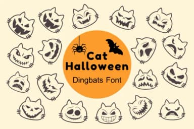 Cat Halloween by Nun Sukhwan — Dingbats Font — thumbnail 1