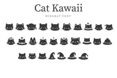 Cat Kawaii by CraftedType Studio — Dingbats Font — thumbnail 1