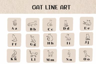 Cat Line Art by Ketsarin — Dingbats Font — thumbnail 2