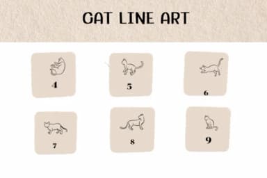 Cat Line Art by Ketsarin — Dingbats Font — thumbnail 4