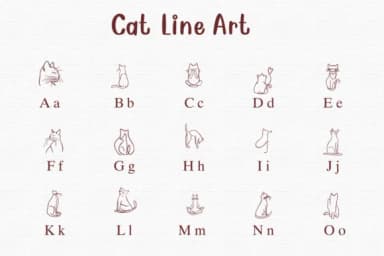 Cat Line Art by Nongyao — Dingbats Font — thumbnail 2