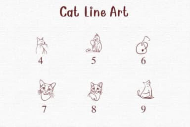 Cat Line Art by Nongyao — Dingbats Font — thumbnail 4