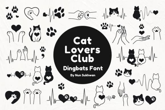 Cat Lovers Club by Nun Sukhwan — Dingbats Font