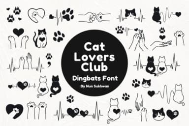 Cat Lovers Club by Nun Sukhwan — Dingbats Font — thumbnail 1