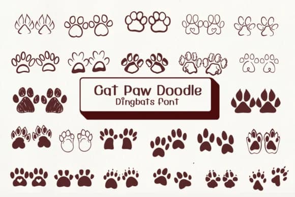 Cat Paw Doodle by Ketsarin — Dingbats Font