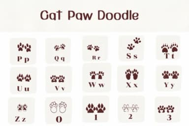Cat Paw Doodle by Ketsarin — Dingbats Font — thumbnail 3