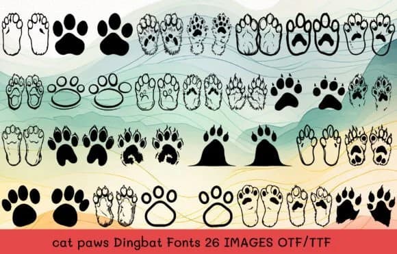 Cat Paws by MOMAT THIRTYONE — Dingbats Font