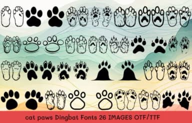 Cat Paws by MOMAT THIRTYONE — Dingbats Font — thumbnail 1