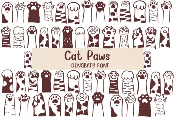 Cat Paws by Nongyao — Dingbats Font — preview 1
