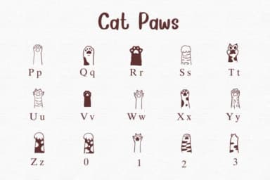 Cat Paws by Nongyao — Dingbats Font — thumbnail 3