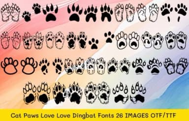 Cat Paws Love by MOMAT THIRTYONE — Dingbats Font — thumbnail 1