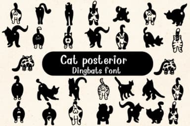 Cat Posterior by Nongyao — Dingbats Font — thumbnail 1