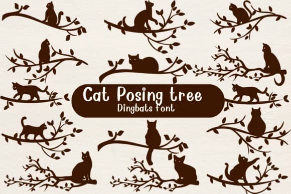 Cat Posting Tree by Nongyao — Dingbats Font