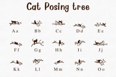 Cat Posting Tree by Nongyao — Dingbats Font — thumbnail 2