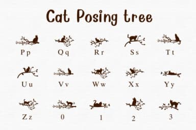 Cat Posting Tree by Nongyao — Dingbats Font — thumbnail 3