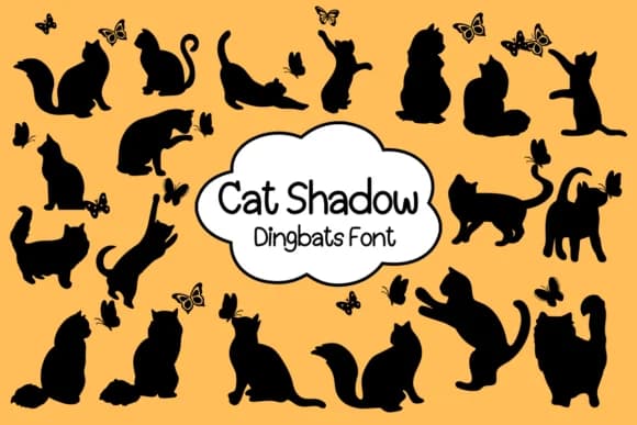Cat Shadow by Nun Sukhwan — Dingbats Font