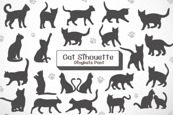 Cat Sihouette by Ketsarin — Dingbats Font