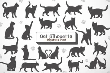 Cat Sihouette by Ketsarin — Dingbats Font — thumbnail 1