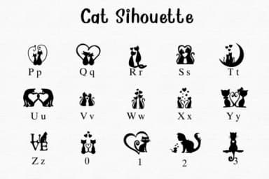 Cat Silhouette by Nongyao — Dingbats Font — thumbnail 3
