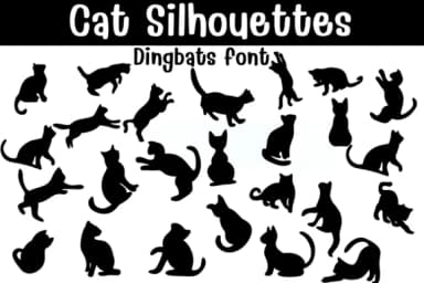 Cat Silhouettes by Sontaya — Dingbats Font — thumbnail 1