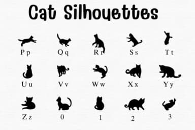 Cat Silhouettes by Sontaya — Dingbats Font — thumbnail 3