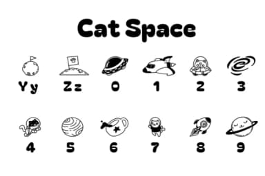 Cat Space by Chonada — Dingbats Font — thumbnail 4