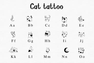 Cat Tattoo by Nongyao — Dingbats Font — thumbnail 2