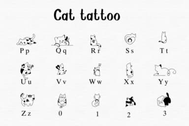 Cat Tattoo by Nongyao — Dingbats Font — thumbnail 3