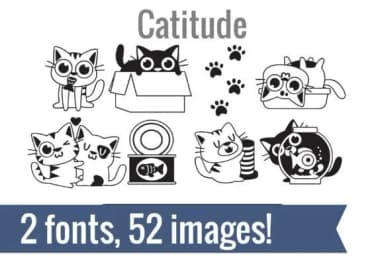Catitude Dingbats by Illustration Ink — Dingbats Font — thumbnail 2