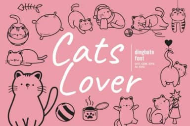 Cats Lover by Onoborgol — Dingbats Font — thumbnail 1