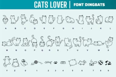 Cats Lover by Onoborgol — Dingbats Font — thumbnail 2