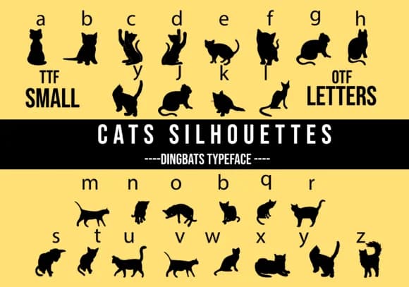 Cats Silhouettes by Minimalistartstudio — Dingbats Font