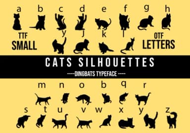 Cats Silhouettes by Minimalistartstudio — Dingbats Font — thumbnail 1