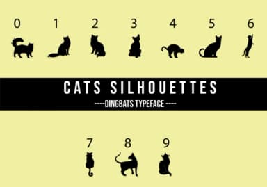 Cats Silhouettes by Minimalistartstudio — Dingbats Font — thumbnail 3