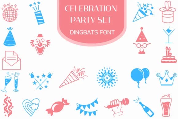 Celebration Party Set by Heartcraft Atelier — Dingbats Font