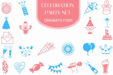Celebration Party Set by Heartcraft Atelier — Dingbats Font — thumbnail 1