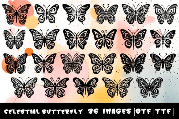 Celestial Butterfly by MOMAT THIRTYONE — Dingbats Font
