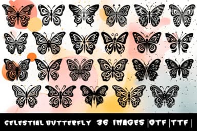Celestial Butterfly by MOMAT THIRTYONE — Dingbats Font — thumbnail 1