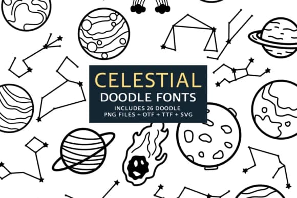 Celestial Doodle by digitalplannerland — Dingbats Font