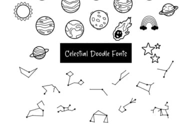 Celestial Doodle by digitalplannerland — Dingbats Font — thumbnail 2
