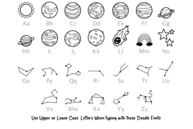 Celestial Doodle by digitalplannerland — Dingbats Font — thumbnail 3