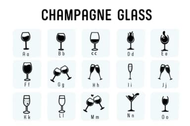 Champagne Glass by Chada Art — Dingbats Font — thumbnail 2