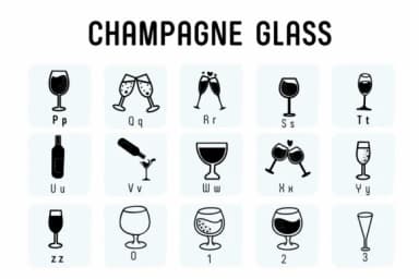 Champagne Glass by Chada Art — Dingbats Font — thumbnail 3
