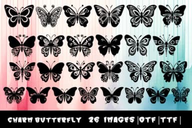 Charm Butterfly by MOMAT THIRTYONE — Dingbats Font — thumbnail 1