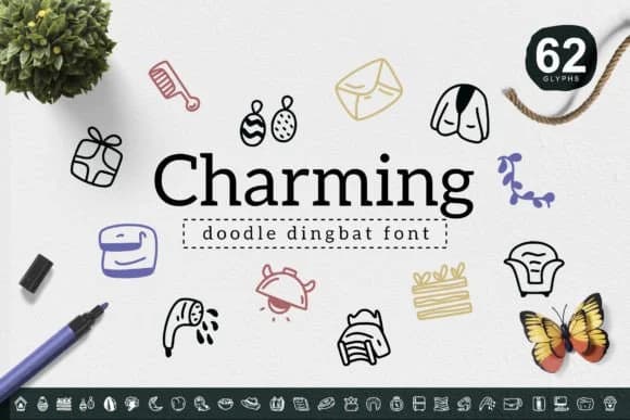 Charming by YandiDesigns — Dingbats Font