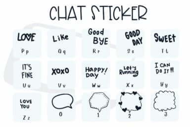 Chat Sticker by Sirinart — Dingbats Font — thumbnail 3