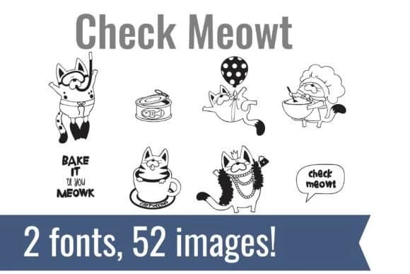 Check Meowt Dingbats by Illustration Ink — Dingbats Font